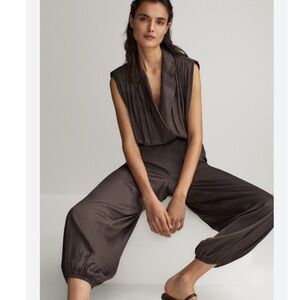 Massimo Dutti Satin Tuxedo Jumpsuit